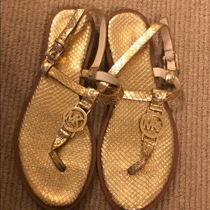 Michael kors gold sandals
